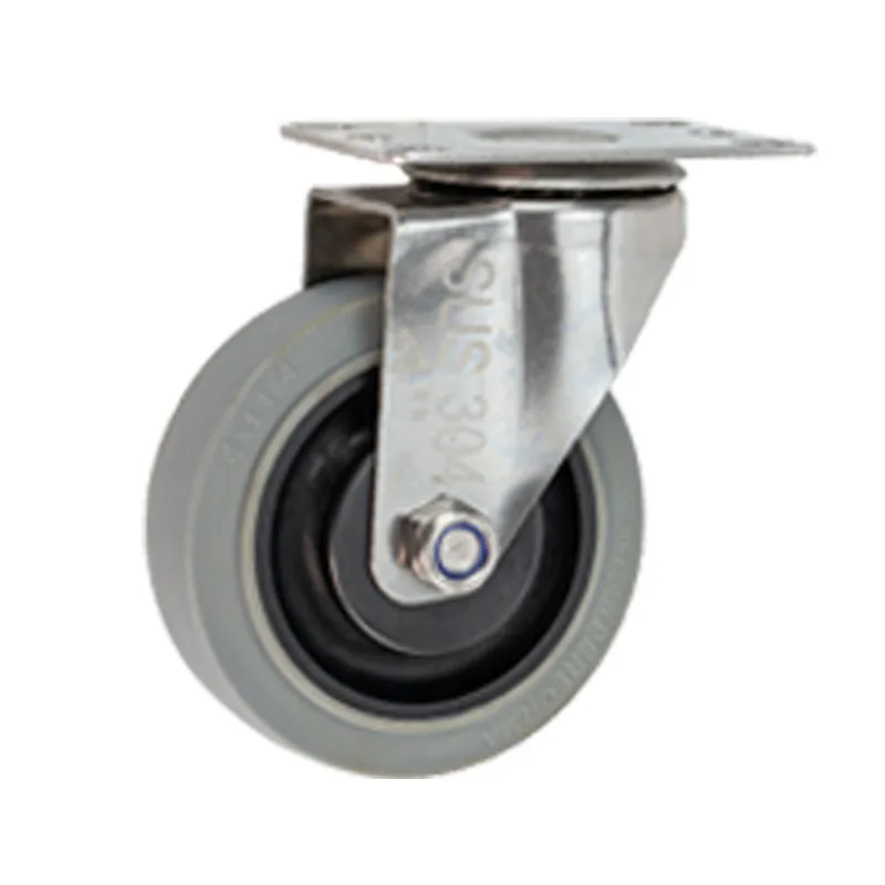 4pcs 3inch SS 304 Anti-static casters, conductive wheels, silent high-quality TPR rubber conductive casters electronics factory
