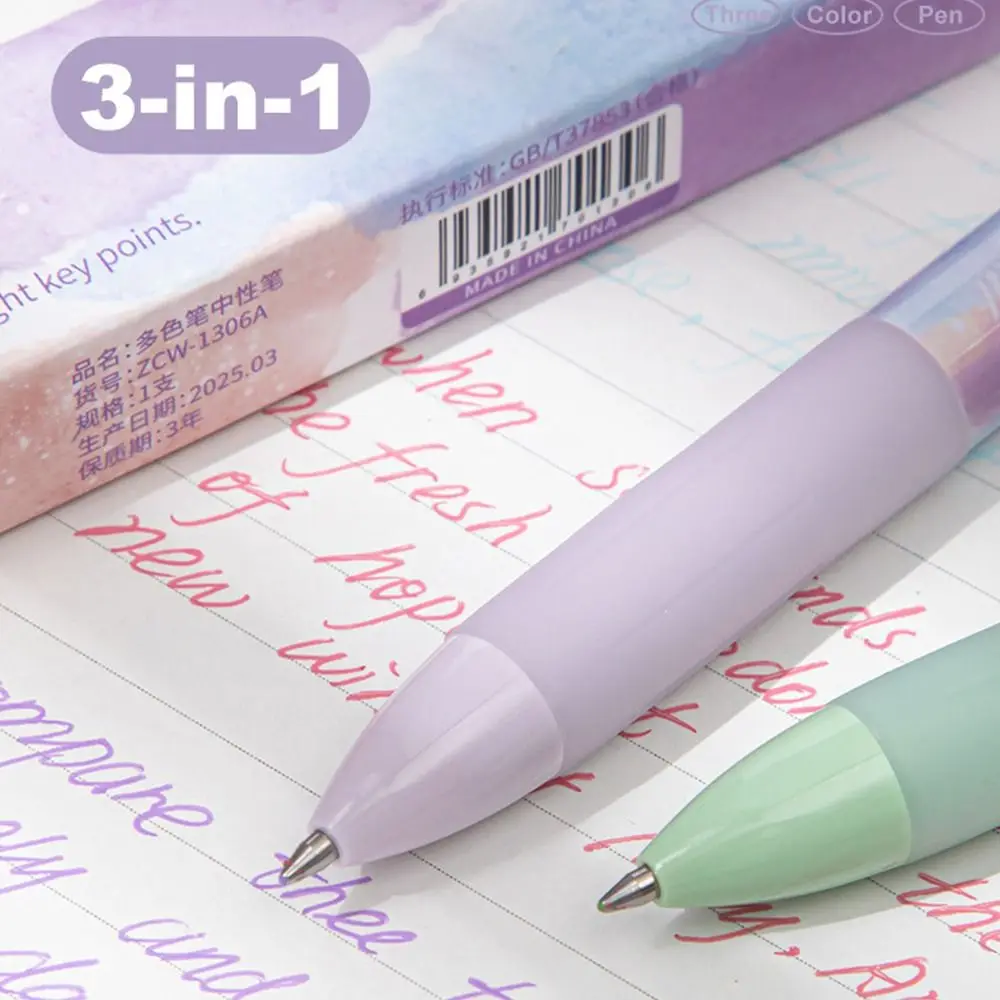 High Quality 3 Colors Ballpoint Pen 0.5mm Tip Quick Drying Gel Pen Press Using Writing Pens Studens