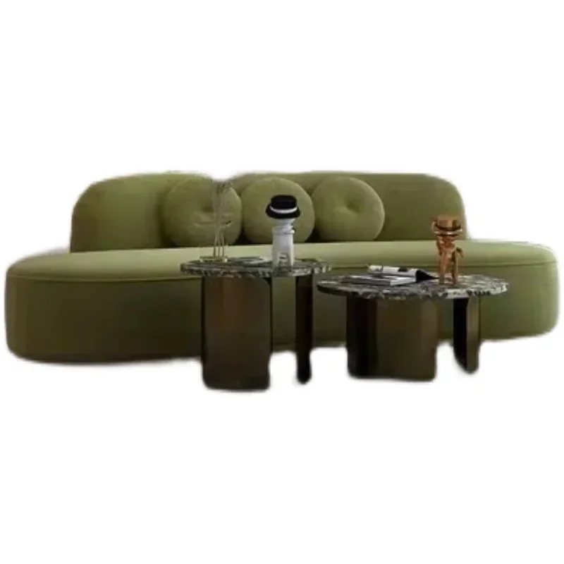 Nordic minimalist postmodern leisure special-shaped curved creative fabric sofa combination