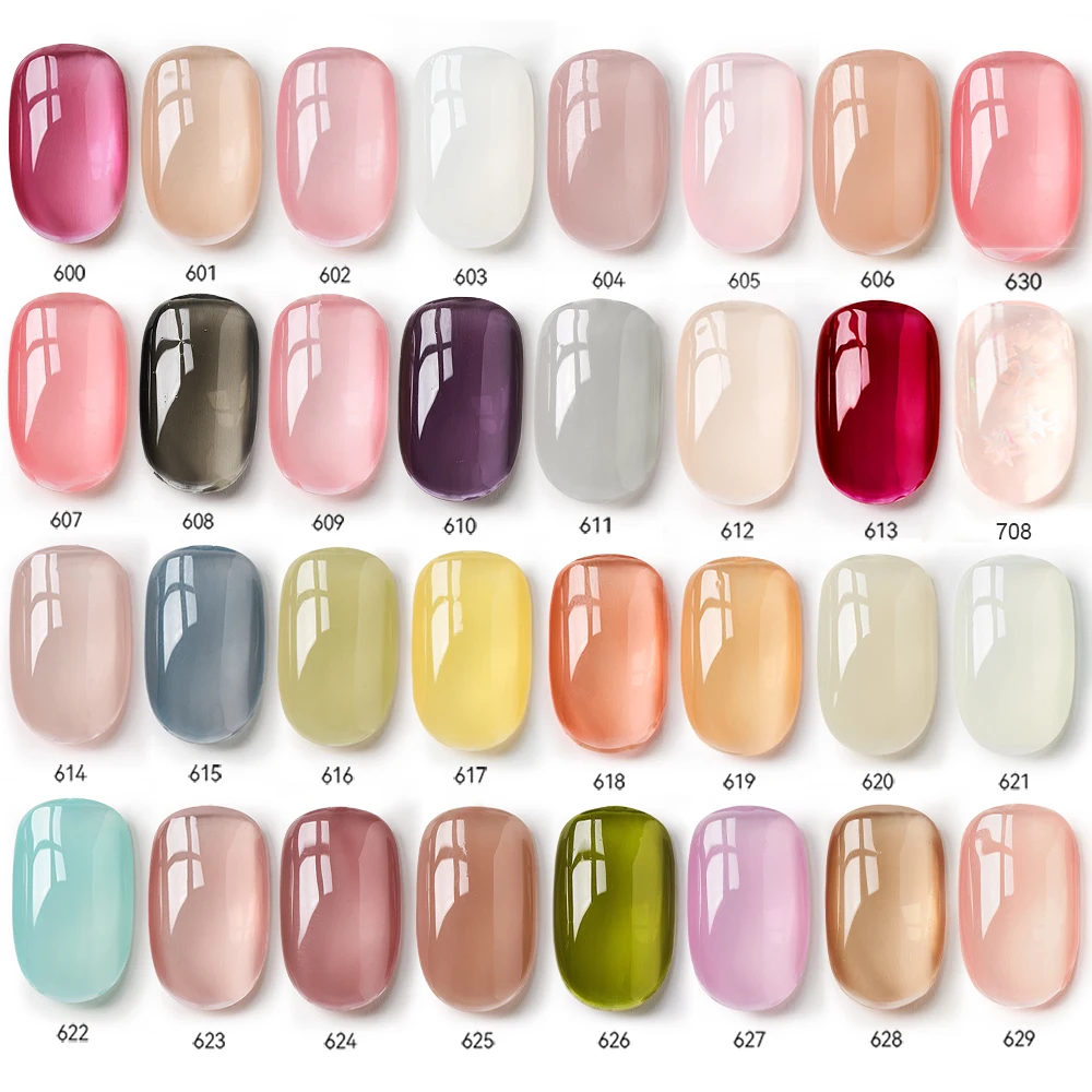 MAYCHAO 12ML Jelly Gel Nail Polish of Transparent Nude Red Pink Black Brown Sheer Gel Polish For Salon Gel Nail Art DIY at Home