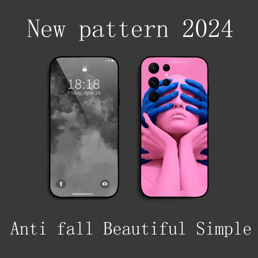 

Colorful Splash 3D Painting Women Phone Case for Samsung Galaxy S24 Ultra S22 S23 Ultra S21 S20 5G Protective Silicone TPU Funda