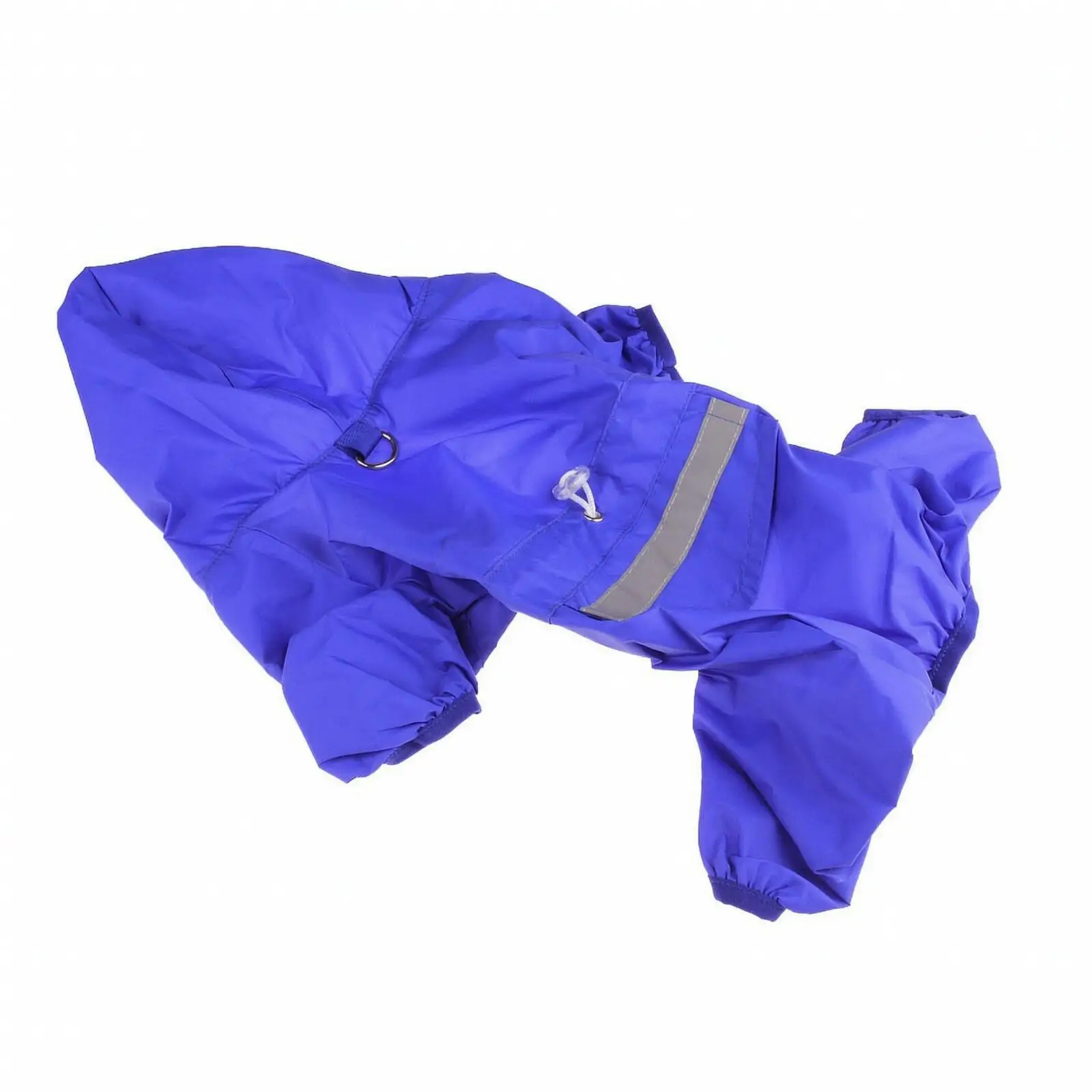Hooded Canine Raincoat with Front Fastening Reflective Tape for Night Visibility