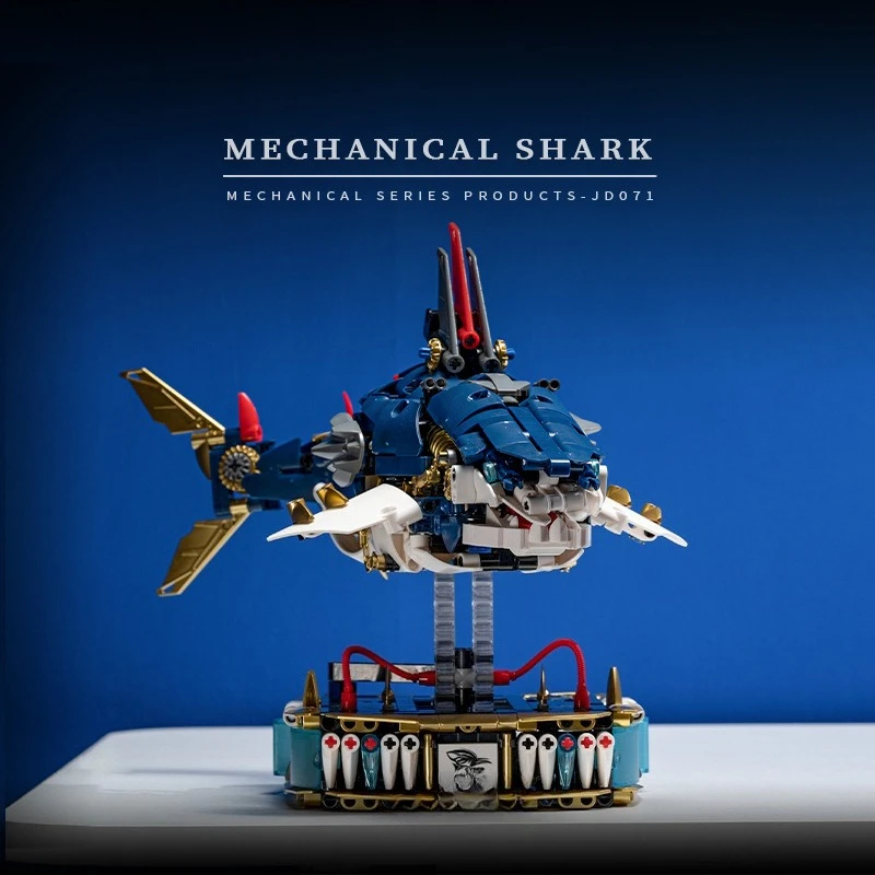 기계 상어 JD071 퍼즐 모델 바다 동물 빌딩 블록 어린이를위한 지능 개발 장난감