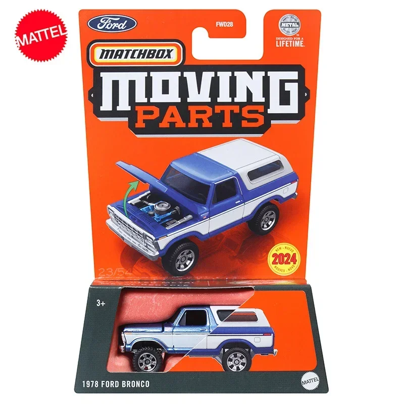 Original Mattel Toys Matchbox Car Moving Parts 1/64 Metal Diecast 1978 Ford Bronco Vehicle Model Birthday Gift for Collectors