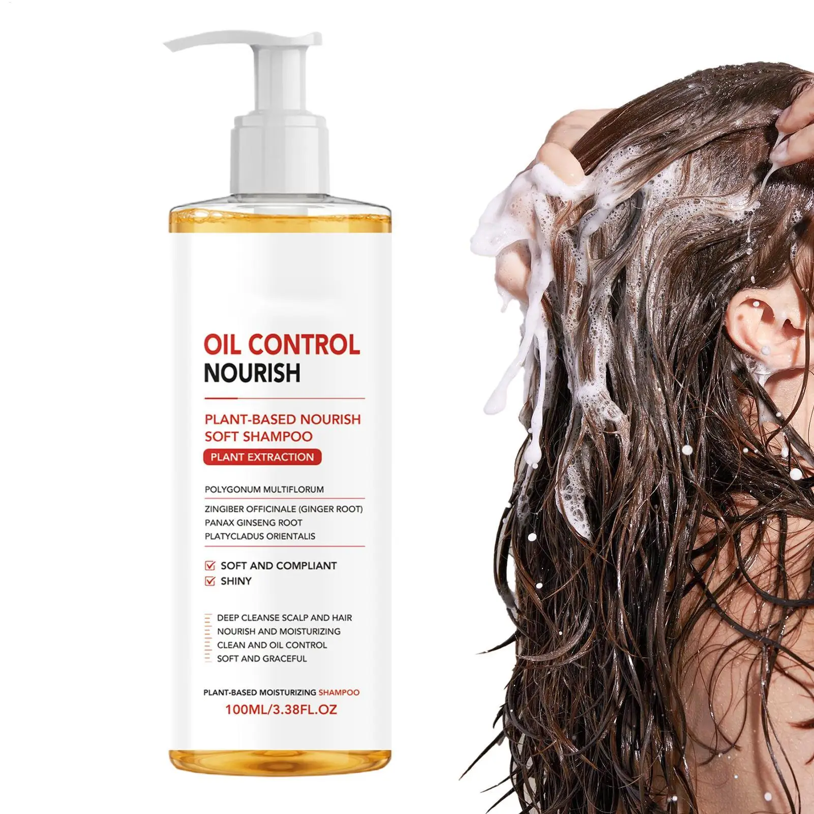 Ginger Oil-Control Shampoo Ginger Regrowth Shampoo hair growth No Silicone Oil Control Anti Dandruff Itching Cleansing Shampoo