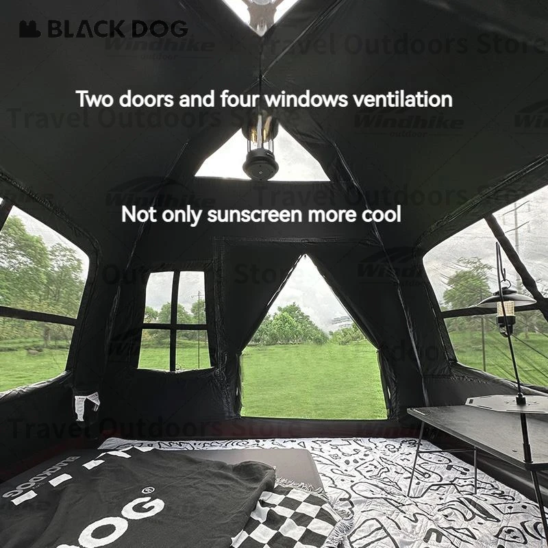 Naturehike BLACKDOG Automatic Tent Black Coating Two Doors Four