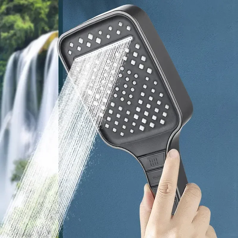 7-speed Booster Handheld High-quality Shower Head Shower Household Large Panel Filter Shower Head Bathroom Accessories