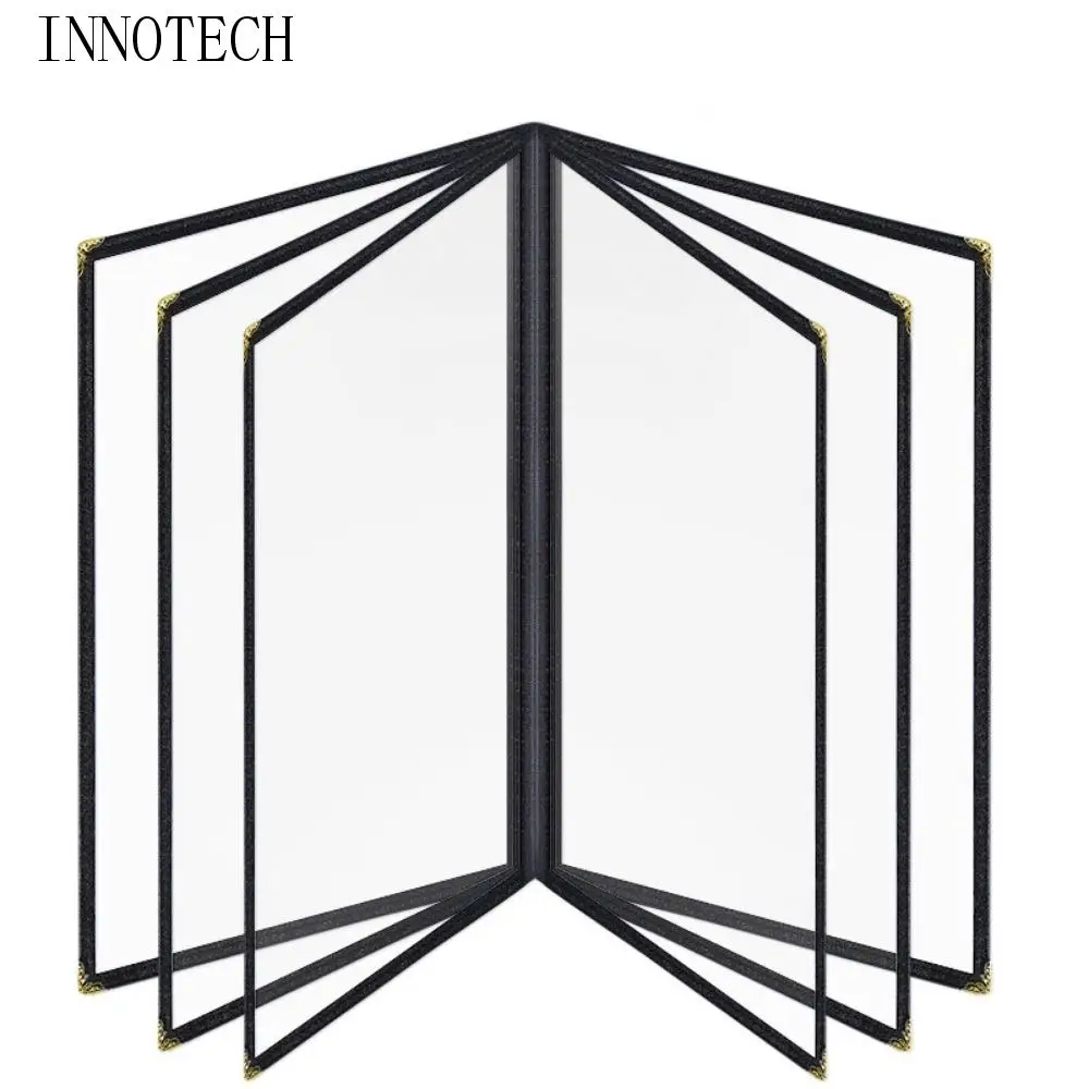 

Foldable PVC Transparent Menu Cover A4 Reusable Menus Price Display Book Various Types Double Panels A4 Menu Paper Holder