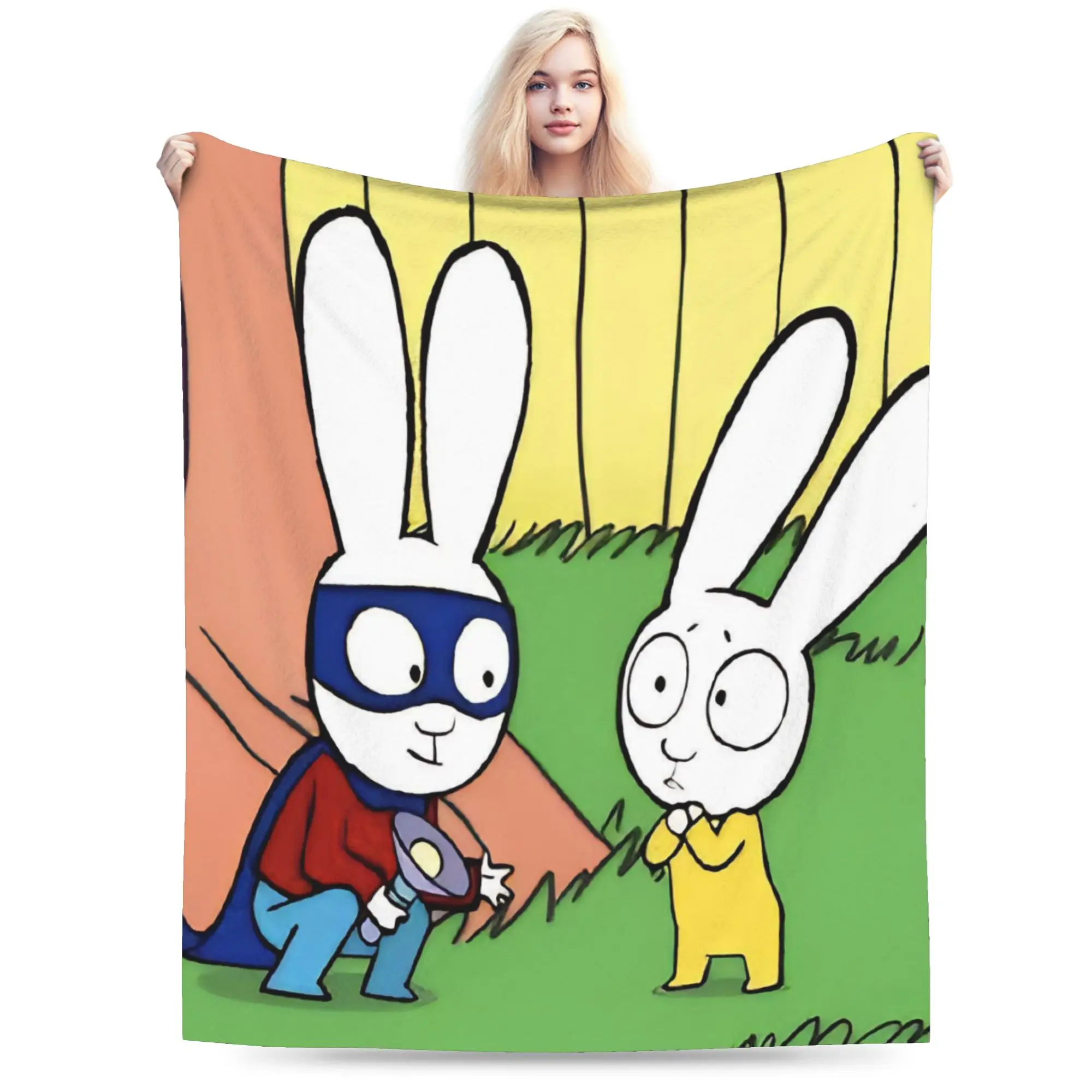 Simon Super Rabbit Blanket Soft Flannel Cozy Gifts  Throw Blanket Quilt