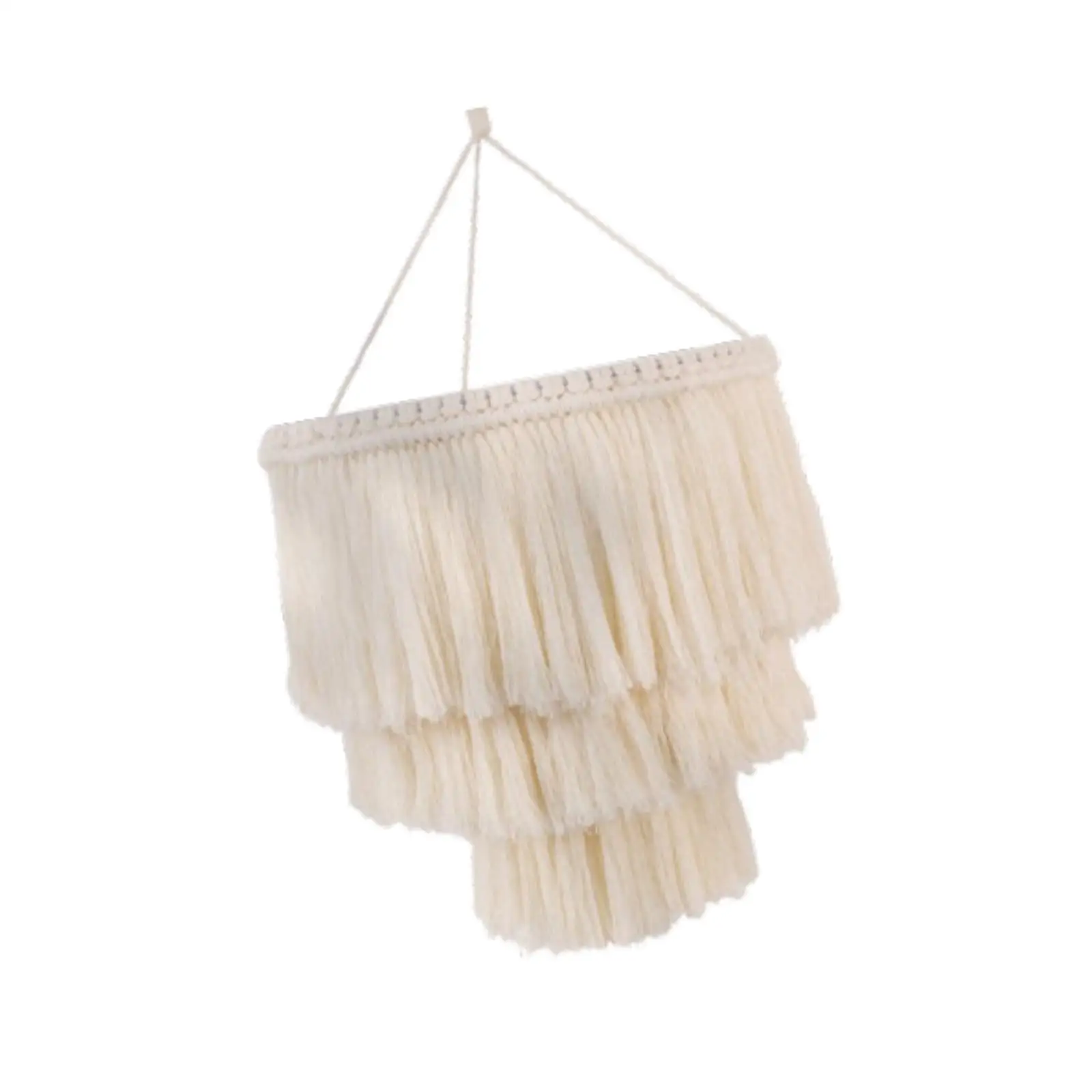 Macrame Lamp Shade Pendant Light Shade Boho Hand Knitted Lampshade Hanging Light Cover for Living Room Office Dorm Home Decor
