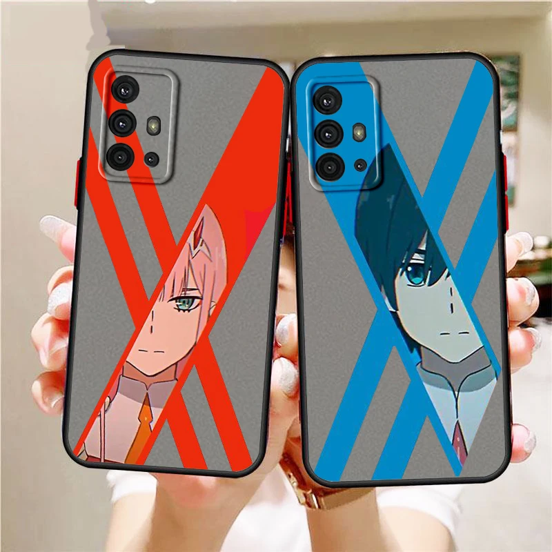 D-Darling In The Franxx Art Anime Frosted Translucent For Samsung A53 A52 A33 A32 A51 A71 A21S A13 A73 A50 A22 A12 5G Funda