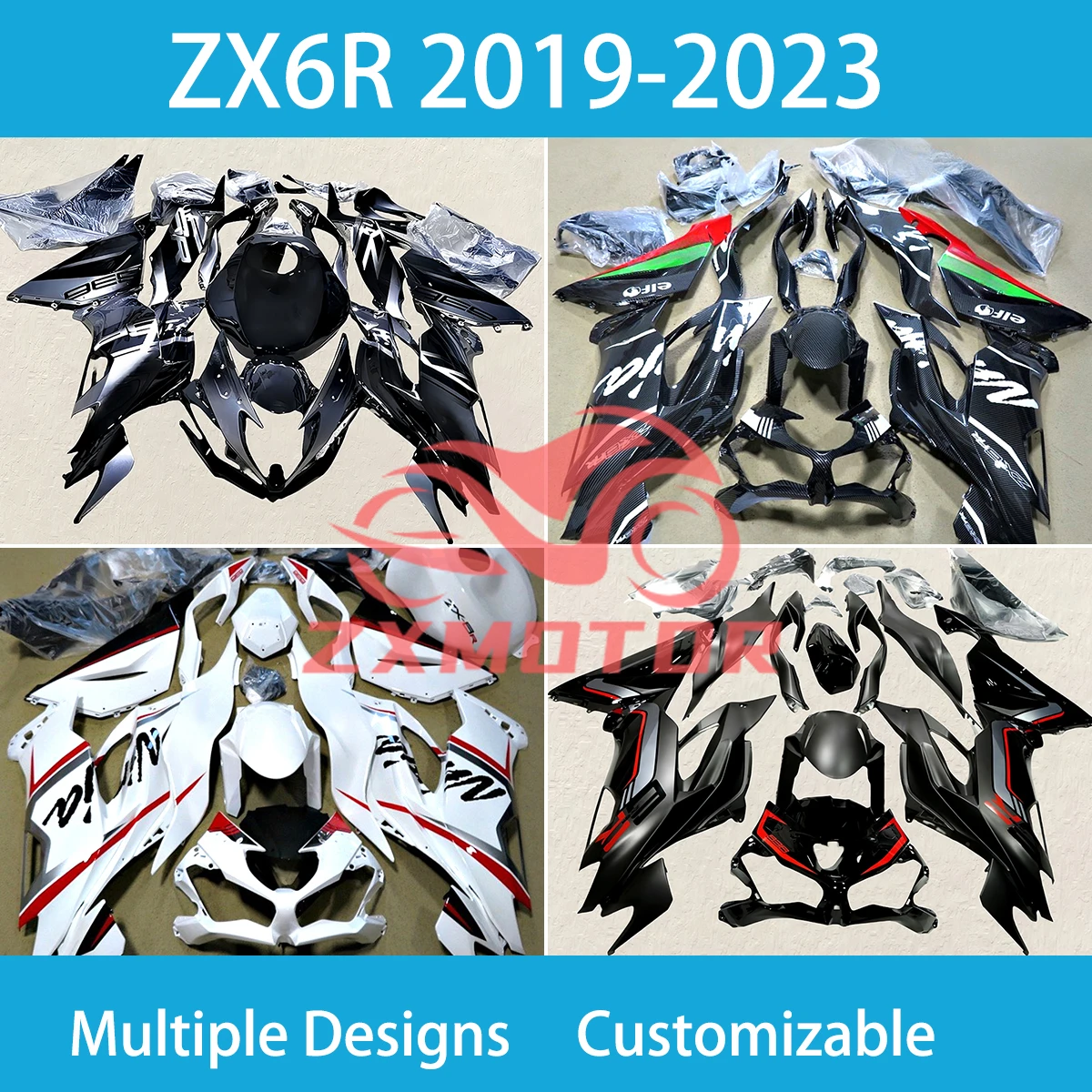 

Комплект обтекателей для Kawasaki Ninja ZX6R 636 2019 2020 2021 2022 2023, литьевая форма для мотоцикла, новый комплект обтекателей, подходит для ZX-6R 19-23
