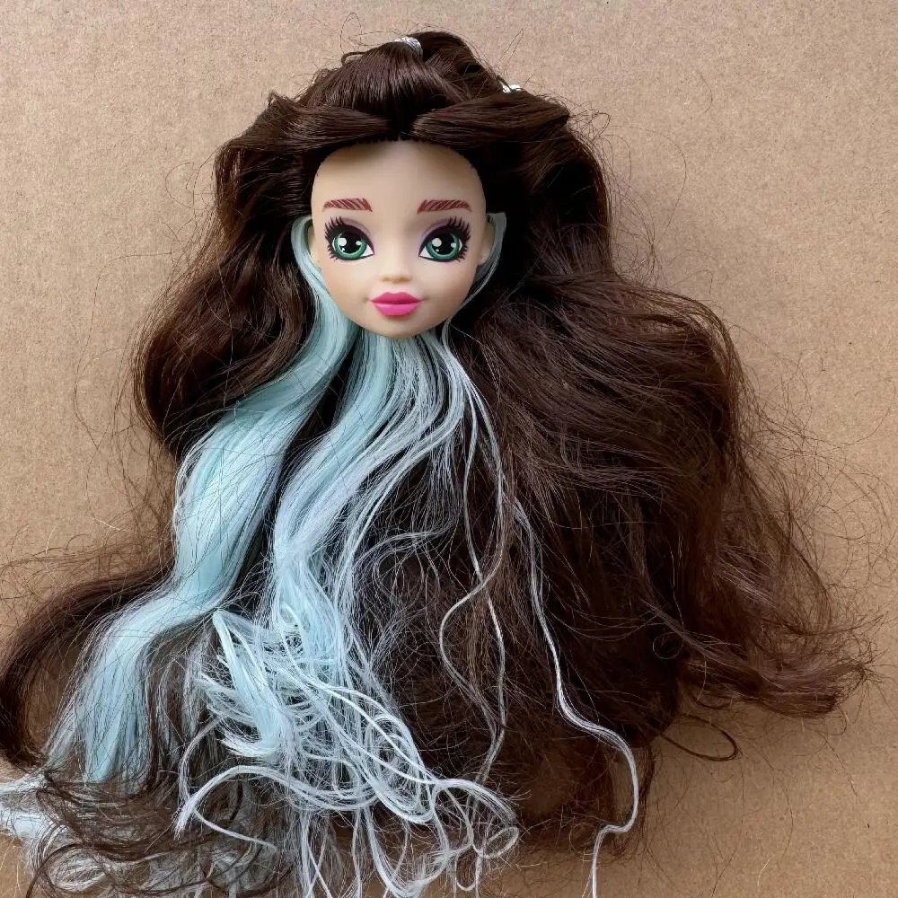 映画プリンセス人形ヘッド 1/6 ソリッドガールズヘッド 30cm ボディ用 異なる肌の色 カラフルな髪 キッズ DIY おもちゃ 誕生日プレゼント