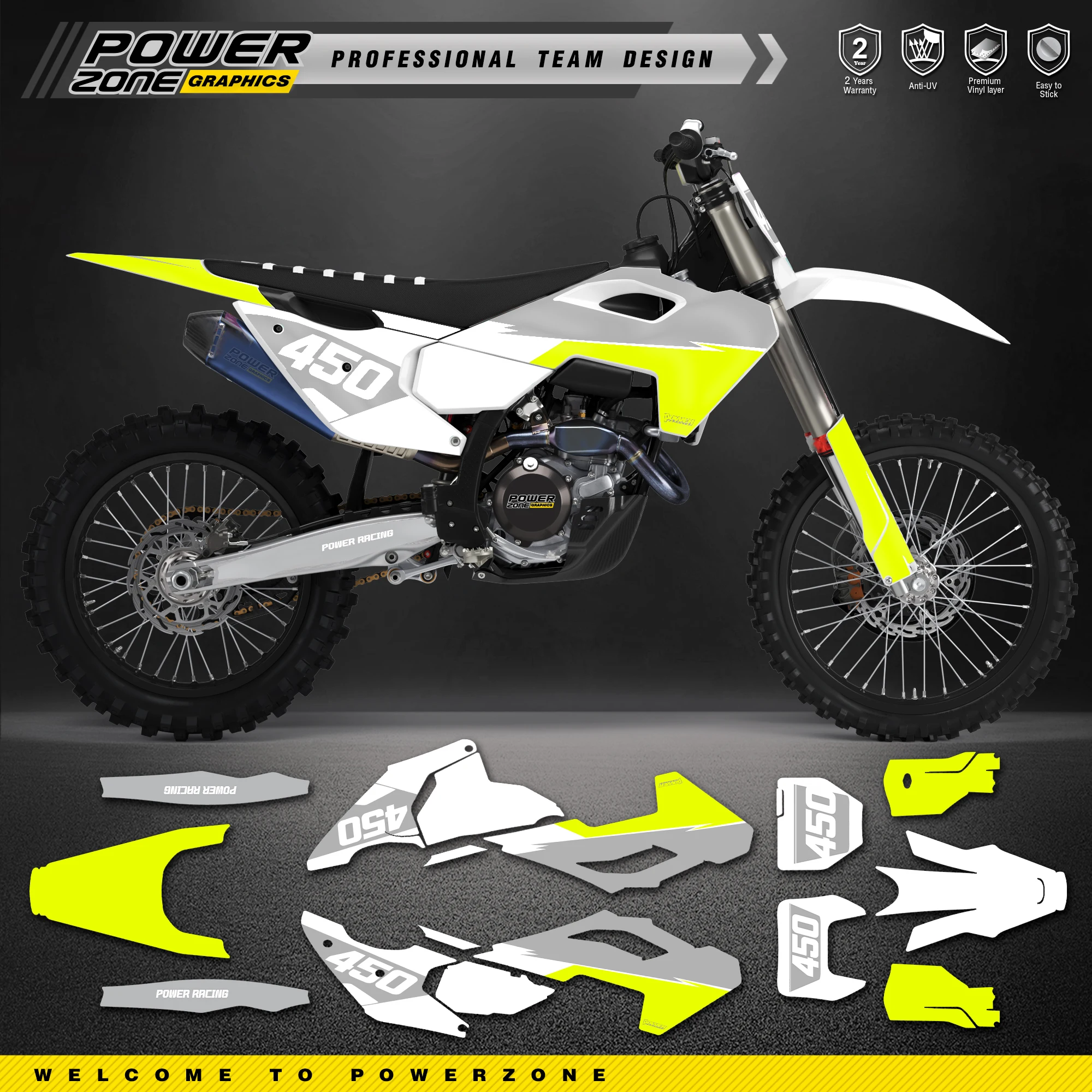 PowerZone Custom Team Graphics Decal Stickers Kit For Husqvarna Decal  2023 2024 2025 TC FC 125-450CC 24-26 TE FE - view 3