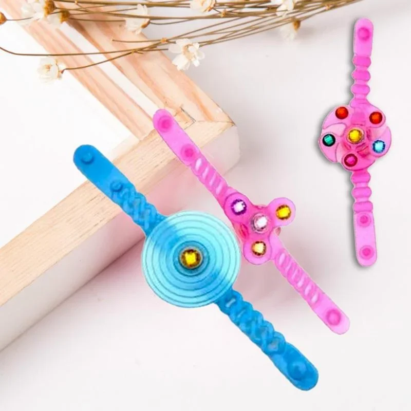 Children's Luminous Wrist Band Manual Rotating Soft Flash Gyro Bracelet Led Cartoon Lights Glow In The Dark Toys