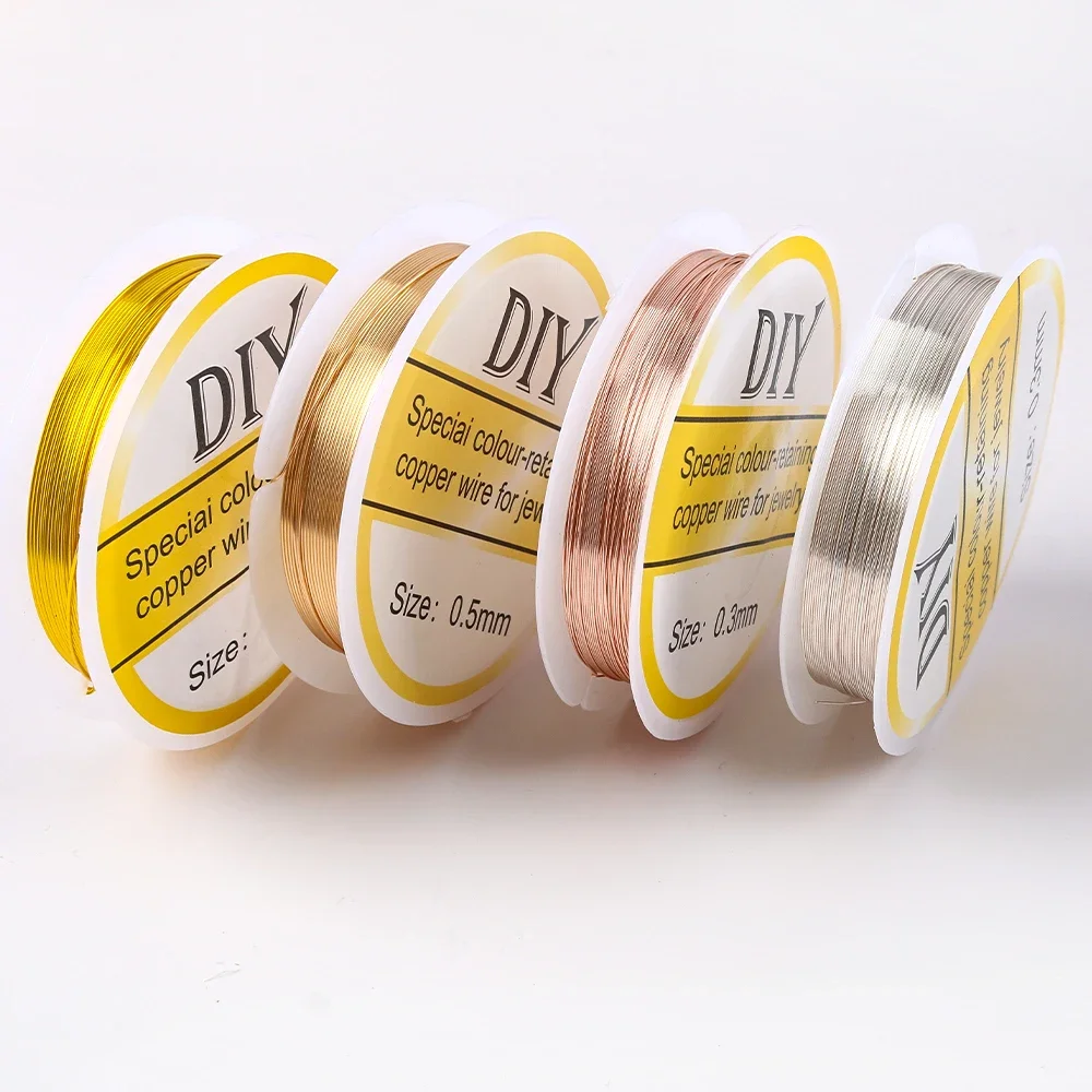 

0.3-0.5mm Gold Silver Copper Wire Color Retention for Jewelry Making Bracelet DIY Earrings Supplies Handmade Craft Accessories