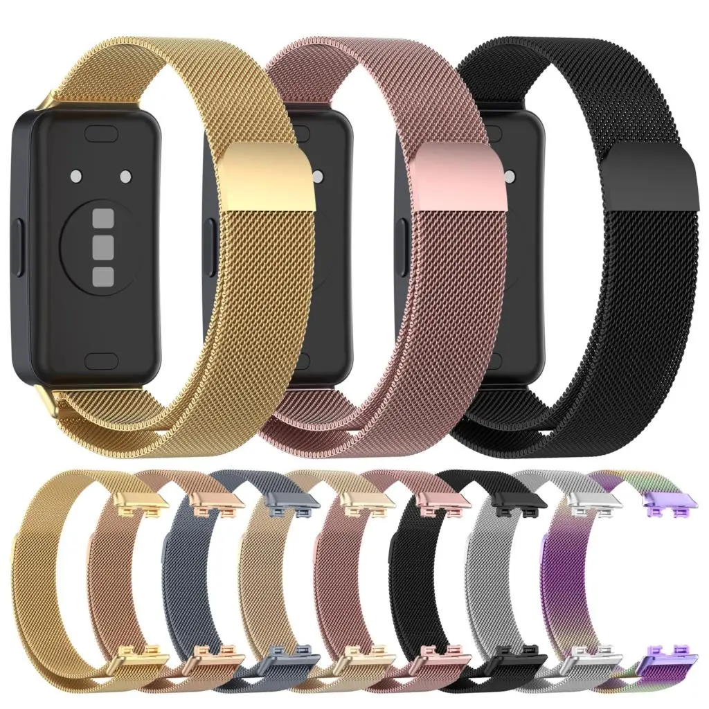 Correa magnética para reloj inteligente Huawei Band 9, banda de muñeca de Metal, correa de bucle Mlianese, accesorios de pulsera, correa Huawei band