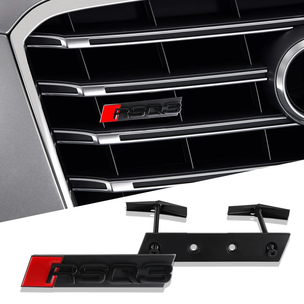 3D ABS Эмблема передней решетки автомобиля, декоративные аксессуары, значок RSQ для Audi RSQ3 RSQ5 RSQ7 RSQ8, логотип, модификация автостайлинга