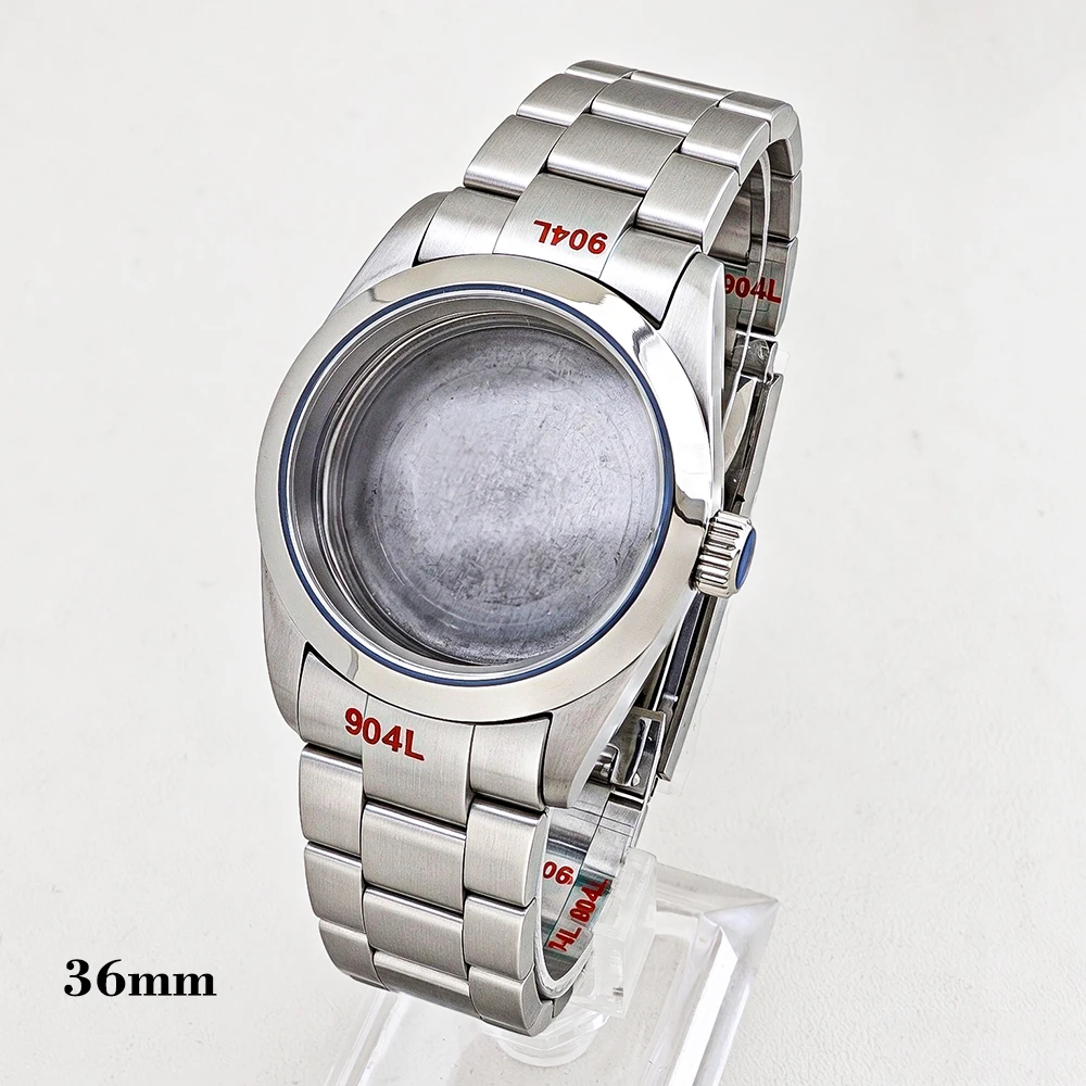 LAXED NH35 40mm 36mm Watch Case For Explorer Style NH34 NH35 NH36 NH38 NH70 NH72 Movement Smooth Bezel Sapphire Glass Case
