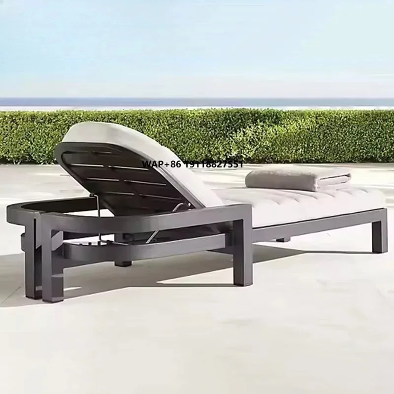 

Factory Hot Sale Outdoor Aluminum Deck Chair Balcony Villa Metal Leisure Seat Garden Swimming Pool Beach Sunbed Deck