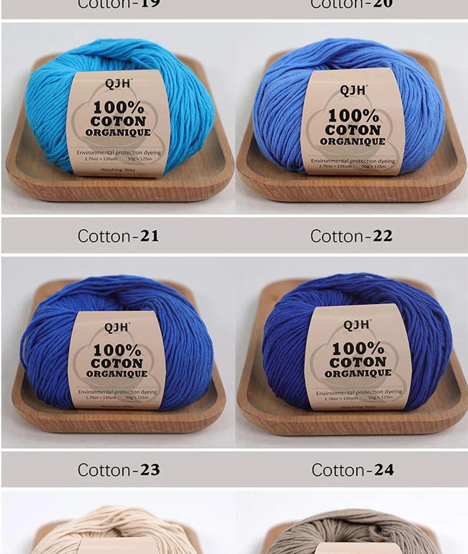 3 Stück 100% Bio-Baumwollgarn, maschinenwaschbar, für Erwachsene und Babys, für Pullover/Handschuhe/Schals/Mützen usw. 50 Gramm (1,76 Unzen) 125 Meter (136 Yards) – Detail 20