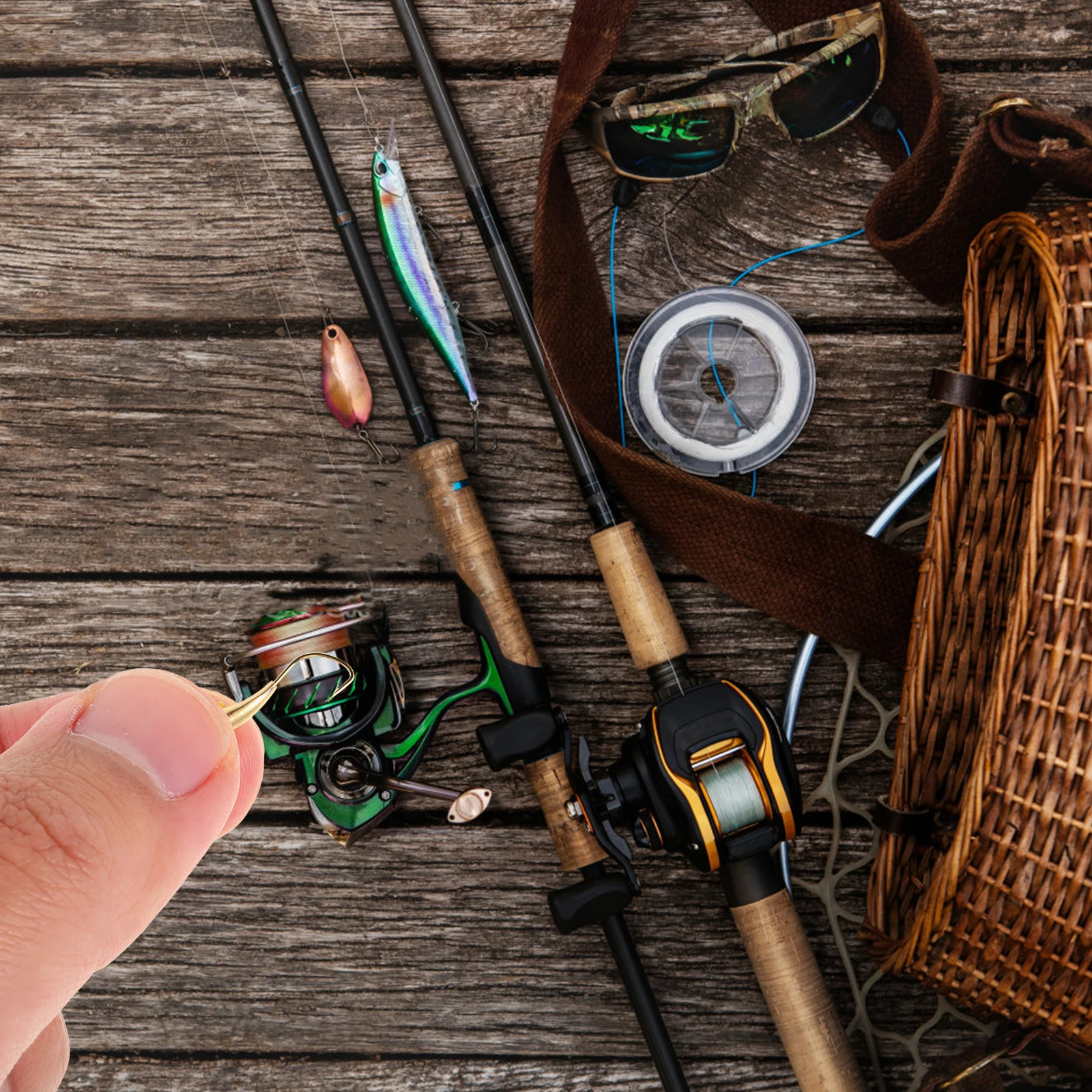 

3pcs Line Catfish Trout Hooks Saltwater Freshwater Brass Offset Point Hooks Fishing Hook Holder Circle Bait Hook Fishing