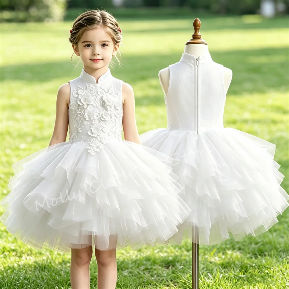 Blue Wedding Flower Girl Dress Princess Pageant Gown First Communion Party Birthday Performance Formal Outfit