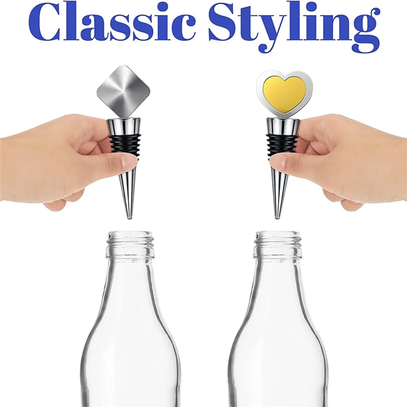 

L55A-6 шт., металлическая пробка для бутылок, пустой цинковый сплав, комплект пробок для бутылок вина, многоразовые пробки для хранения вина, набор пробок для бутылок