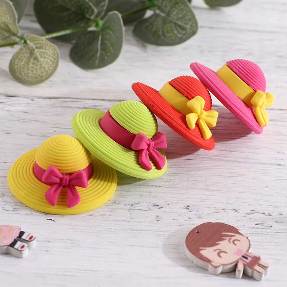 

16pcs Hat Erasers Mini Safe TPR Material Kids School Supplies Gifts Student Students Stationery Stationery Rubber