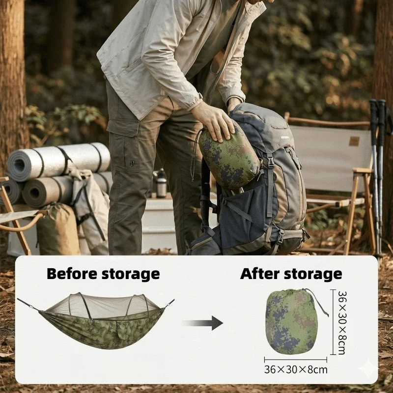 Courtyard Protective Suspended Basket Prevent Mosquitoes Insects Leaves From Falling Off and Outdoor Swing Bed Overnight Hammock