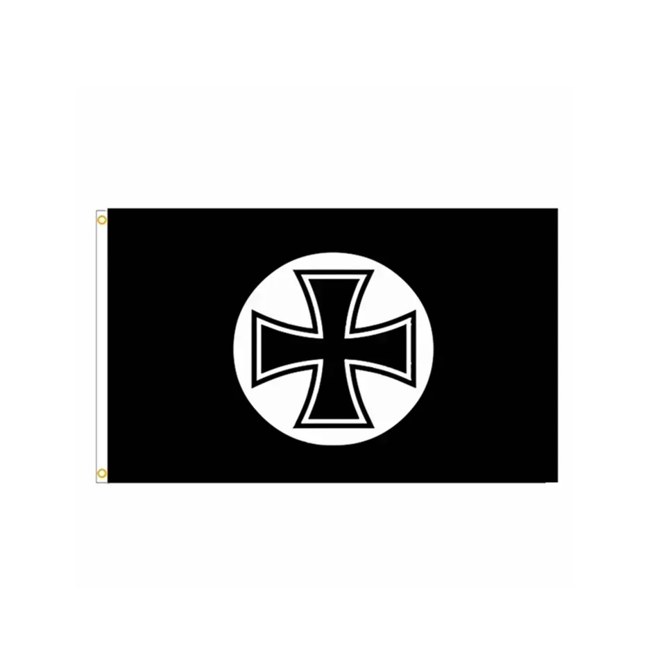 Iron Cross Deutchland Flag Outdoor Decor 90x150cm Black Polyester