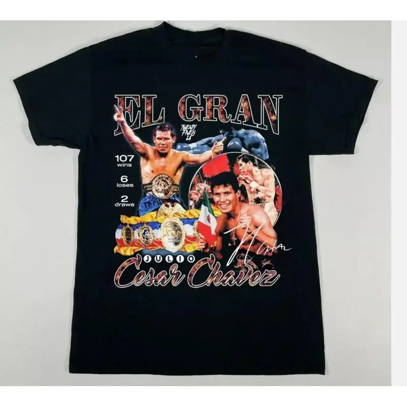 حار جوليو سيزار تشافيز هدية لمحبي القطن الأسود للجنسين تي شيرت #1