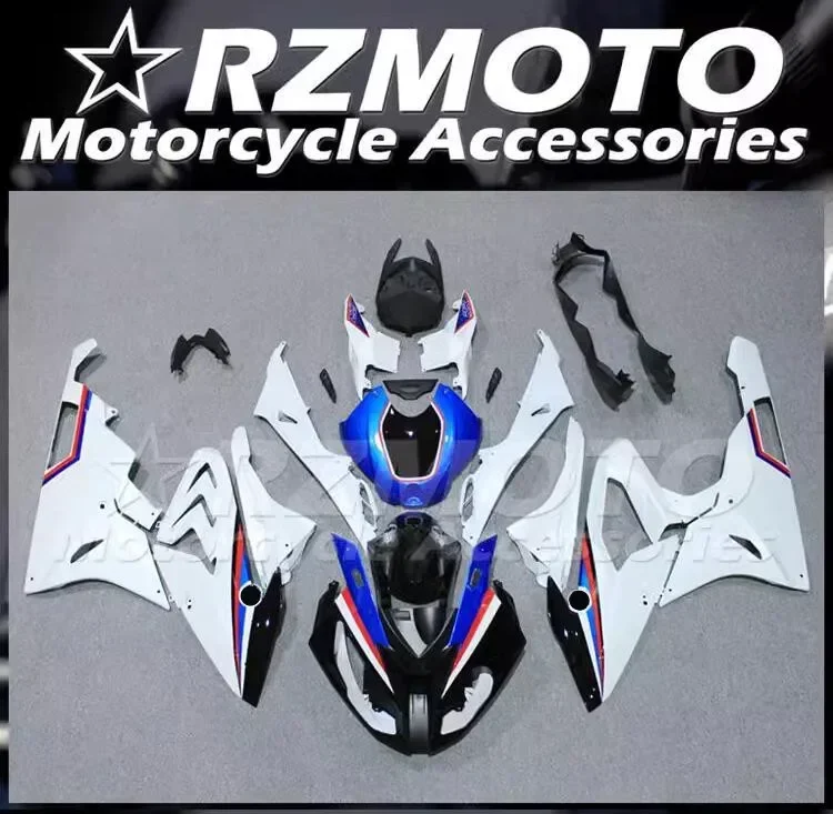 

4Gifts New ABS Whole Motorcycle Bike Fairings Kit Fit for BMW S1000RR 2015 2016 15 16 HP4 Bodywork Set Custom White Blue