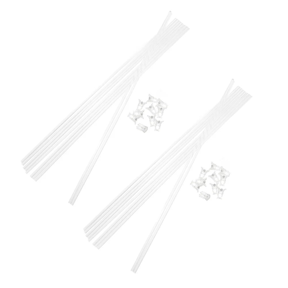 1Set Plant Support Stick Acrylic Clear Durable Flexible with Orchid Clips Stable Stem Support for Garden Plants