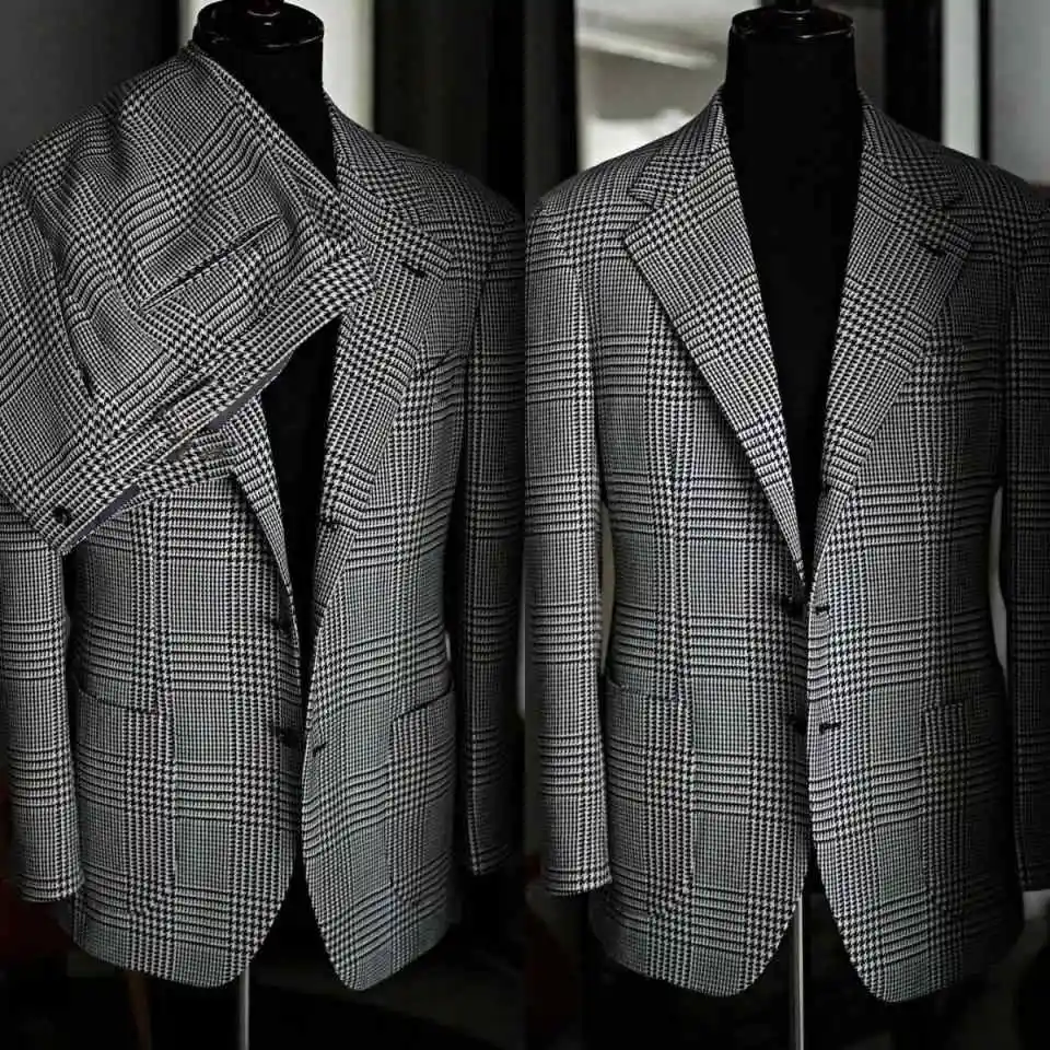 الحديثة منقوشة الرجال الدعاوى سليم صالح 2 قطعة سترة السراويل واحدة الصدر الشق التلبيب نمط الأعمال سترة مخصصة #1