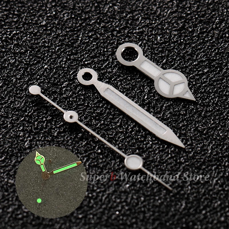 NH35 NH36 مؤشر ساعة يد مصقول 7.75*12*12.5 مللي متر أسود أزرق فضي الأيدي غواص Aiguille الأيدي C3 أزرق أخضر مضيء