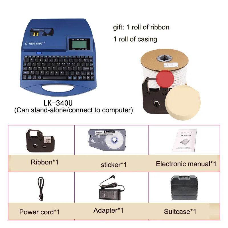 Number Tube Printer Heat Shrink Tube Marking Machine LK340P Computer Casing Marking Machine Wire Coding Number Tube Printer
