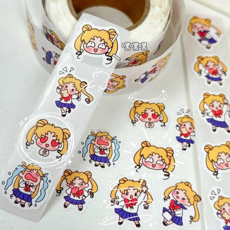 Pretty Guardian Sailor Moon Tsukino Usagi Kawaii Sealing Sticker Water Cup Sticker Luggage Compartment Hand Account Decoration