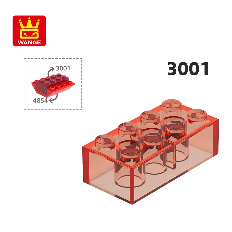 Wange 3001 Wholesale 1KG/400PCS 2x4 High 8-Hole Building Block Moc Color Loose Parts Compatible DIY Toy Parts Gift Box