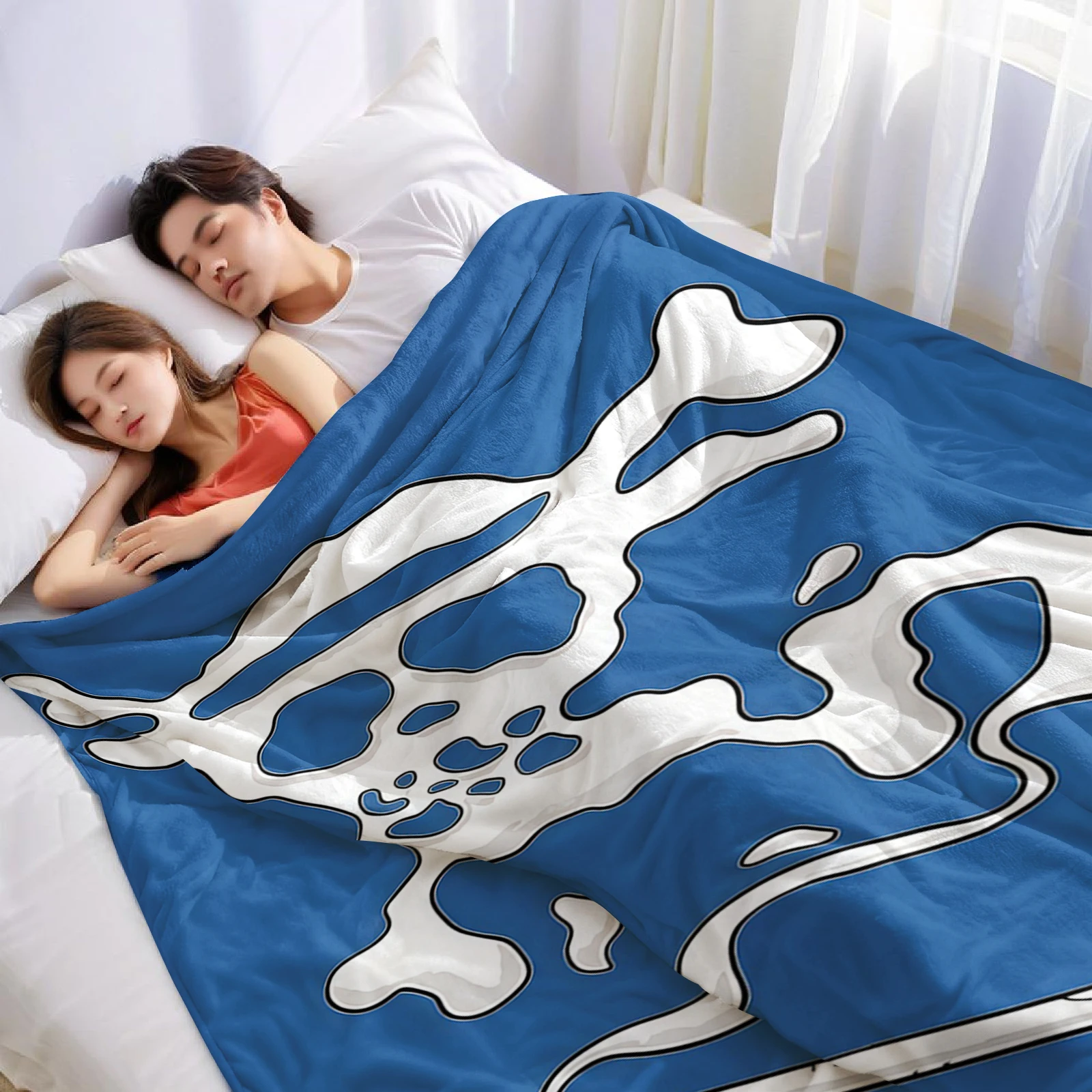 Skull Cigarette Halloween Flannel Fleece Blanket Fluffy Warm Cozy Throw for Sofa Bedroom Home Holiday Decoration Gift