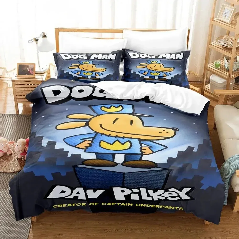 

3D Print Cartoon Dog Man Bedding Set 3D Printed Suitable for Bedroom Duvet Cover Set With Pillowcases Kids Home Textile