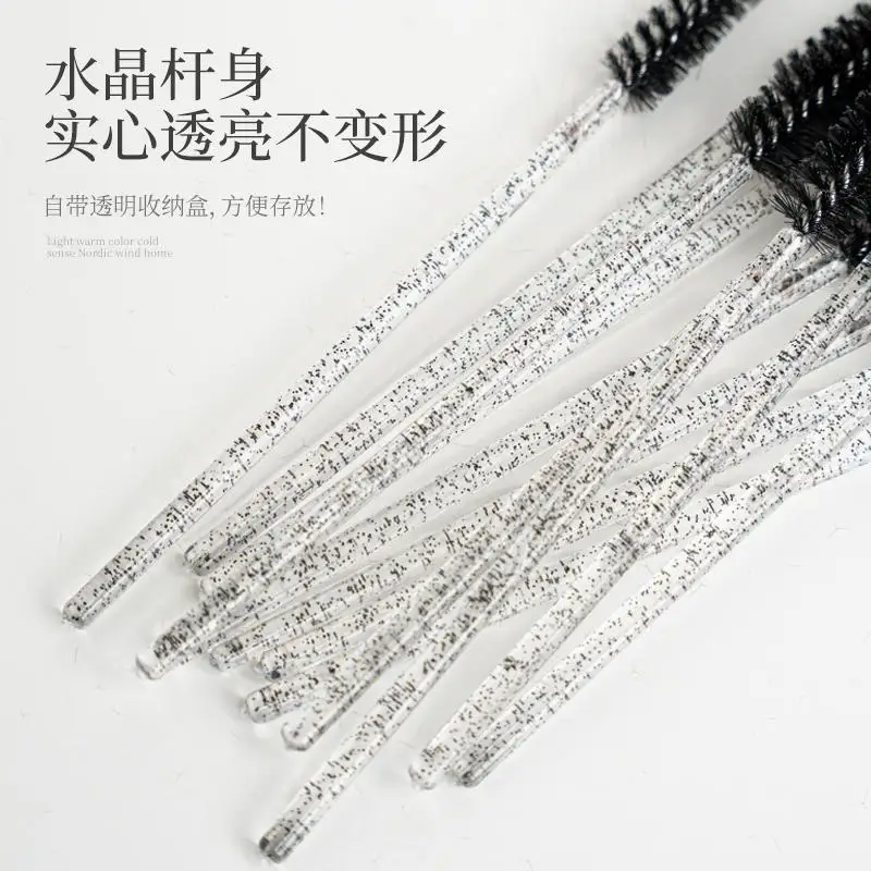 แปรงปัดมาสคาร่าแบบใช้แล้วทิ้ง 50 ชิ้น แปรงแต่งหน้าคริสตัล 10 สี สำหรับปัดขนตา