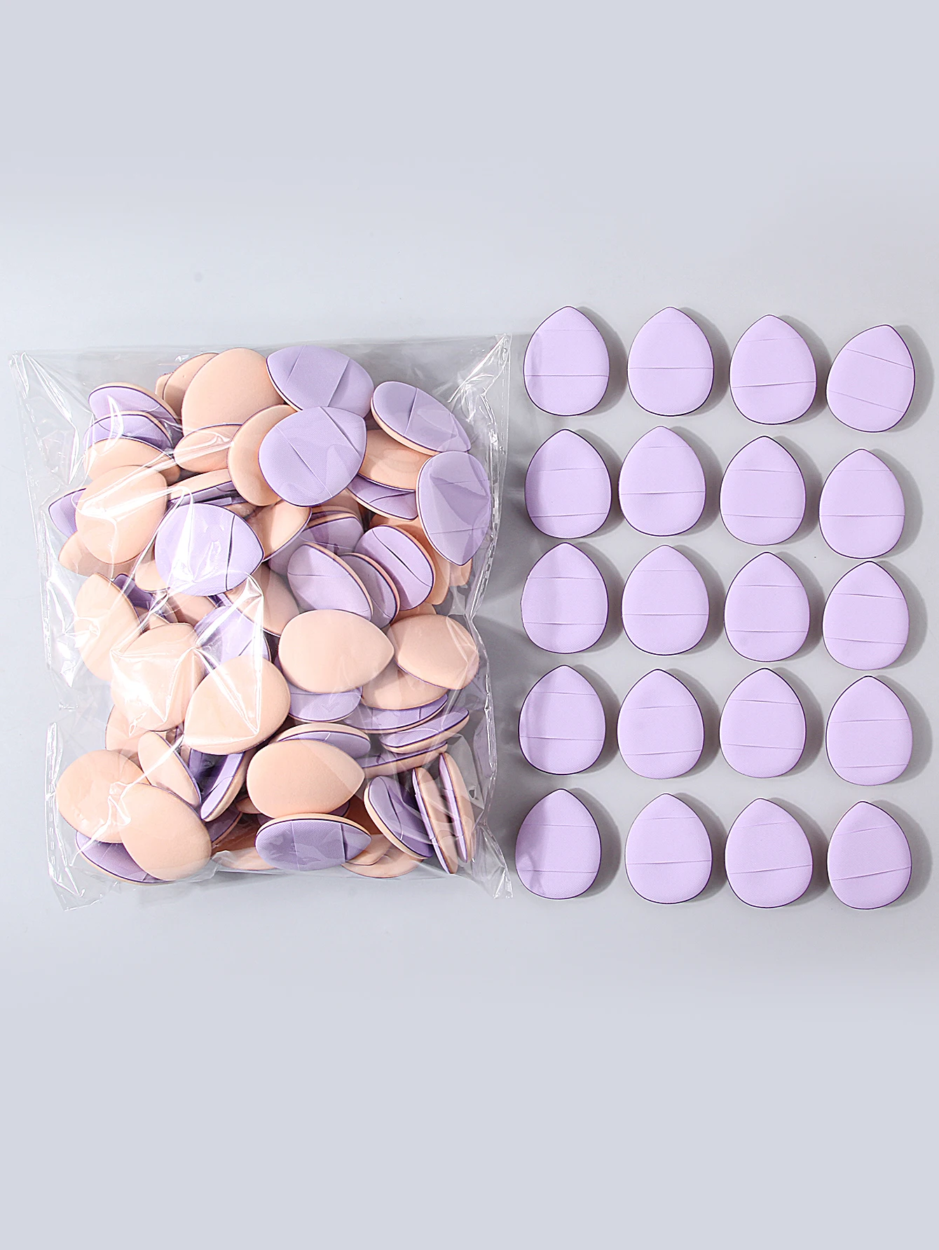 Juego de esponjas de maquillaje para pulgar, 100 Uds., esponja suave sin látex en polvo, herramienta de maquillaje profesional para base, corrector y rubor