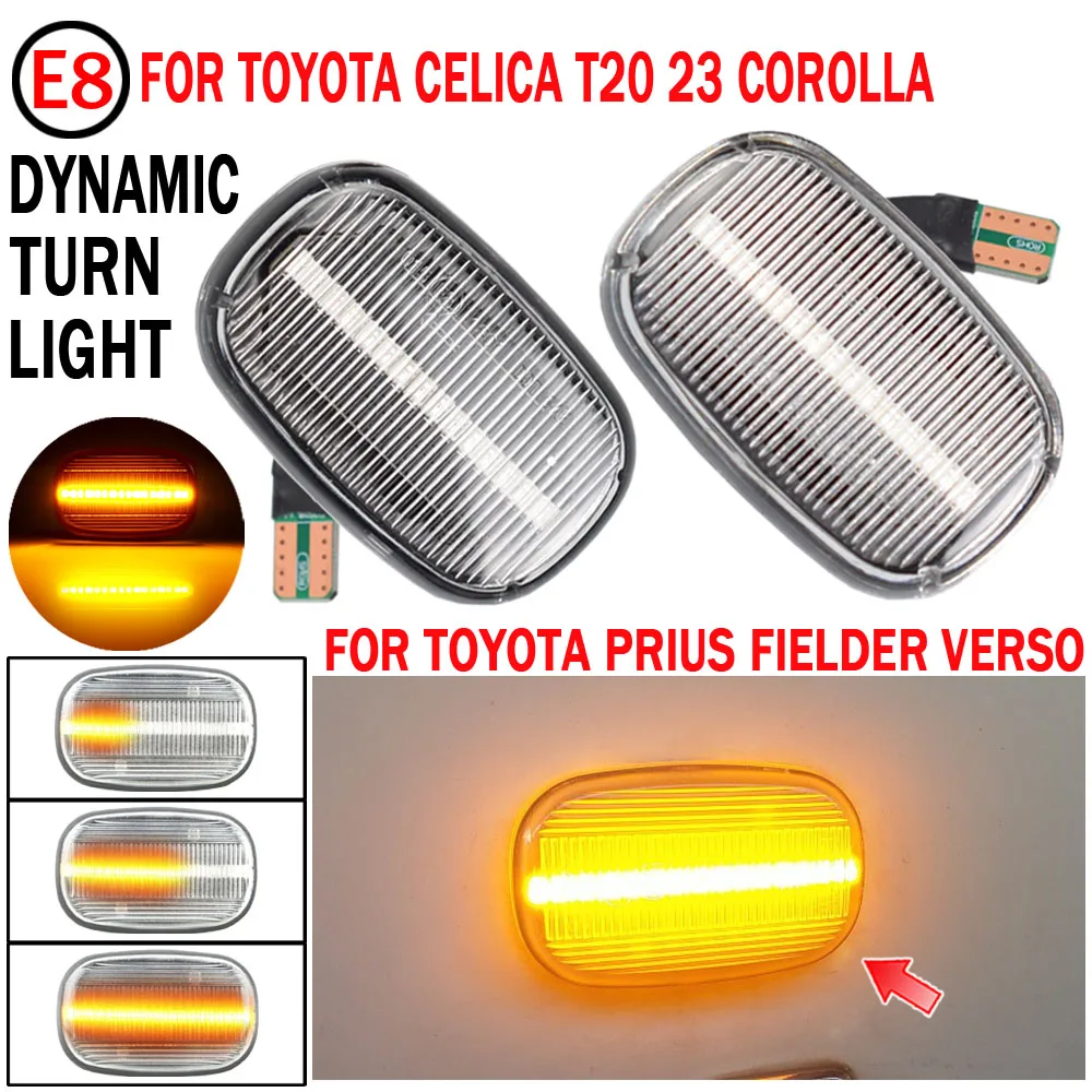 Dynamic LED Flashing Turn Signal Light Side Marker Lamp For Toyota Avensis Celica Corolla Caldina Camry Hilux Prius Verso Runx