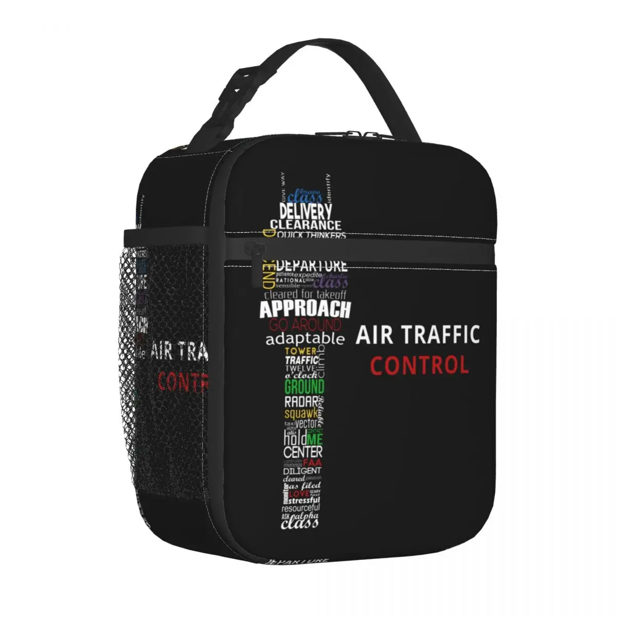 Air Traffic Controller Insulated Lunch Bags for Camping Travel Pilot Air Fighter Resuable Thermal Cooler Lunch Box Women Kids