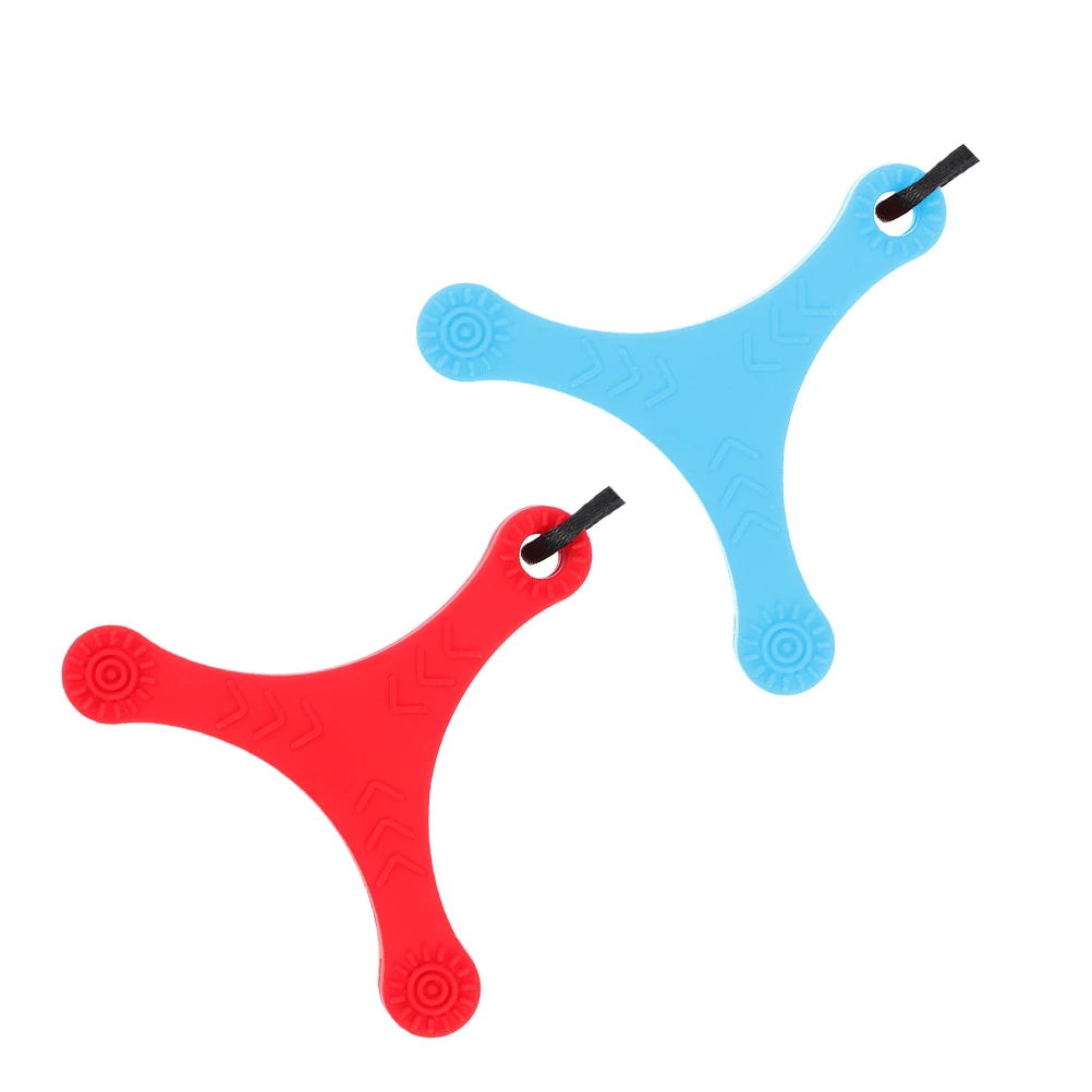 

2Pcs Silicone Pendant Necklace Chew Jewelry for Kids Sensory Aid Safe Non-Toxic Durable Biting Necklace Flight Baby Care