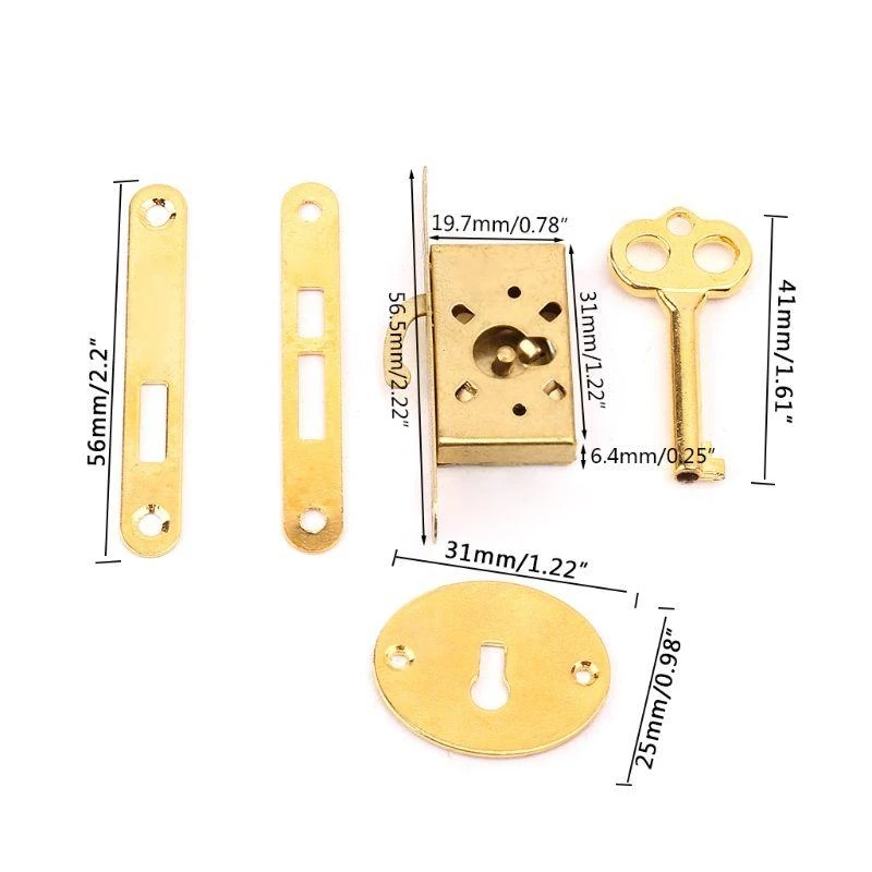 قفل درج عتيق مع أقفال باب خزانة صغيرة عتيقة للأثاث