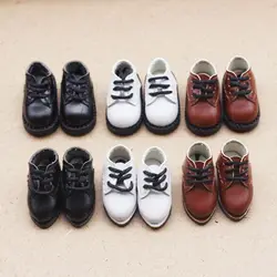 1 Pair Multiple Colour PU Leather Shoes Ob11 DOD 1/12 Bjd Doll 15cm Shoes For Body9, GSC, YMY,Molly Doll