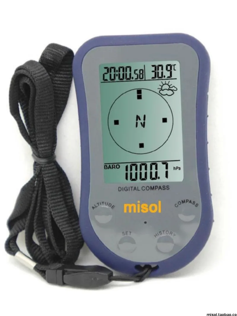 Waterproof Digital Compass Outdoor Altimeter Altimeter Barometer Thermometer LED Backlight