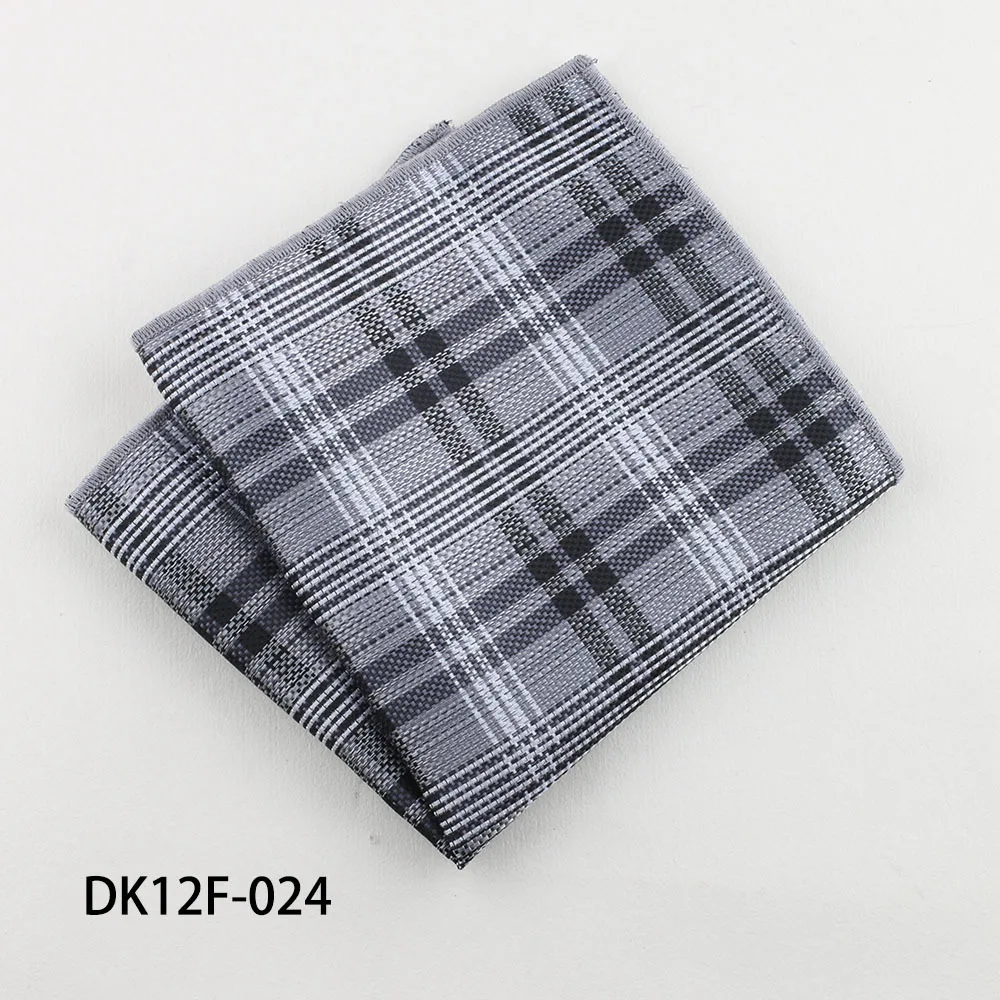 23cm New Classic Mens Handkerchief Polyester Striped Pocket Square Scarf Fashion Paisley Pink Brown Hankerchief Suit Towel Hanky